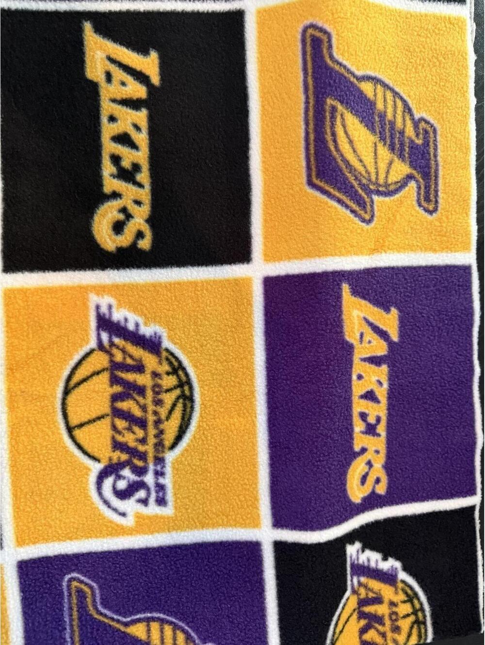 NBA Los Angeles LAKERS themed 58" Fleece Fabric by 1/2 yard